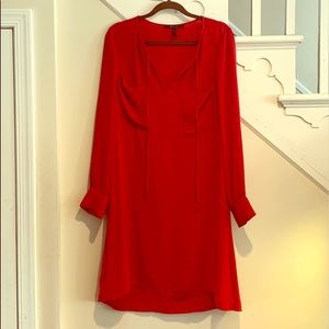 BCBG Maxaria Long Sleeved Red Dress